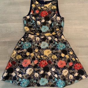 Tahari floral brocade A-line dress